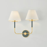 Wedgewood Wall Sconce in Aged Brass and Soft Studio Green by Mark D. Sikes