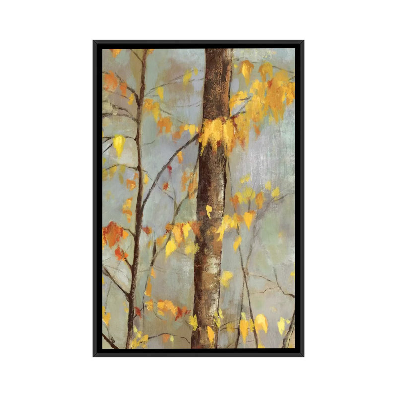« golden branches ii », impression sur toile, H 26 po x l 18 po x P 1,5 po, Toile avec cadre noir, Pas de tapis
