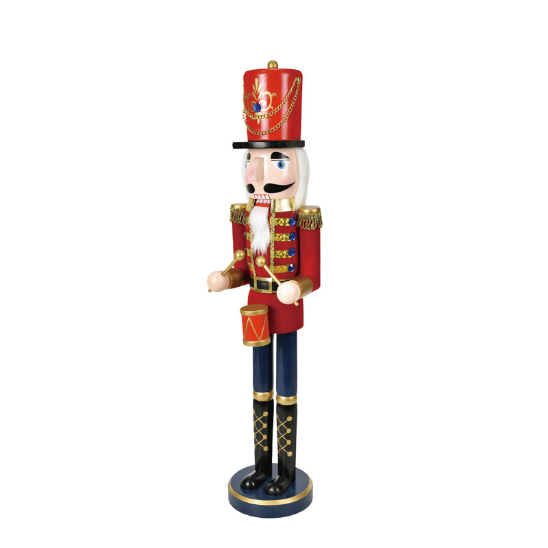 Statue de soldat casse-noisette en bois fait à la main , H 24 po x l 4,7 po x P 5,6 po