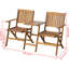 Banc de jardin pliant en bois d'acacia brun moyen pliable