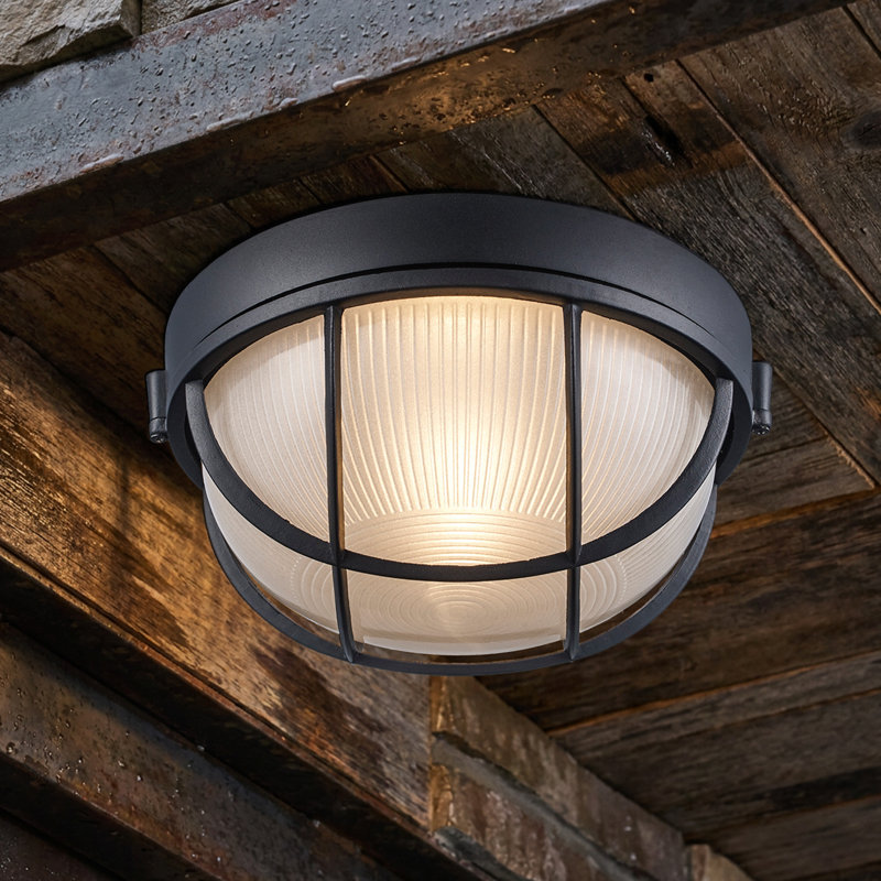Luminaire à cloison d'extérieur Mindi, Noir, H 10 po x l 10 po