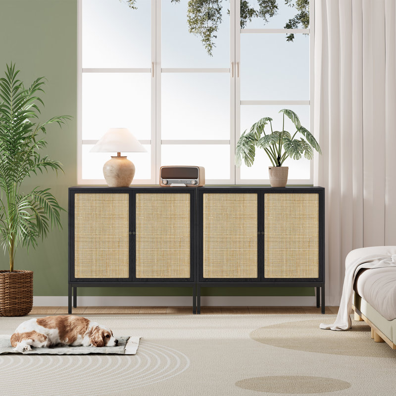 Acelynn 31.5'' Wide Sideboard, Black/Beige