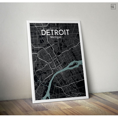 Detroit City Map - Panoramic Graphic Art