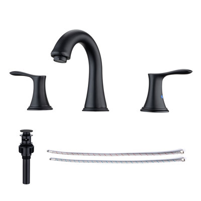 Widespread 2-handle Bathroom Faucet with Drain Assembly