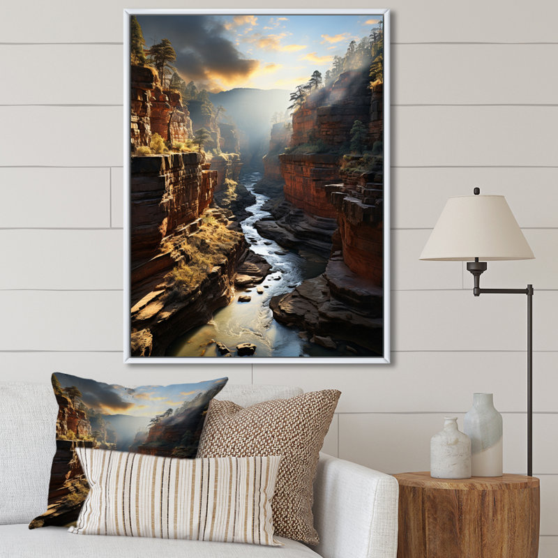 Photographie d'un canyon - Étreinte éternelle II - reproduction, H 20 po x l 12 po x P 1 po, Cadre flottant blanc