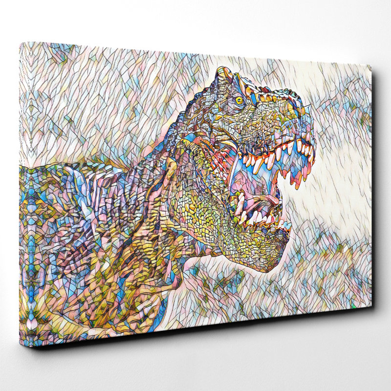 Tyrannosaurus Rex Dinosaur 3 - Wrapped Canvas, 35cm H x 50cm W
