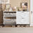 Shoe Cabinet With 2 Flip Drawers, Freestanding Shoe Organizer, Shoe Cabinet With Metal Legs, Narrow Shoe Rack Cabinet For Entryway, Foyer, Hallway, White-126355521