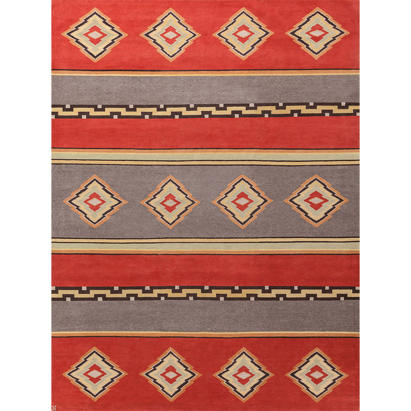 Mesa Wool Southwestern Area Rug in Red, Rectangle 9' x 12'