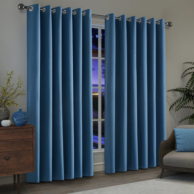 Luxurious A28 Linen Blackout Eyelet Curtains (Set of 2)