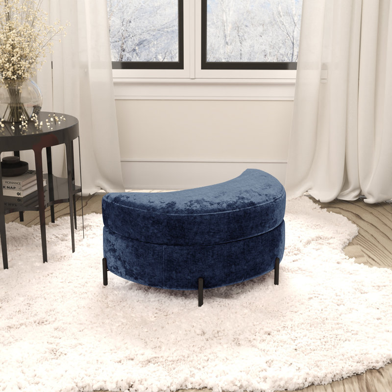 Repose-pieds en chenille avec rangement, Marine