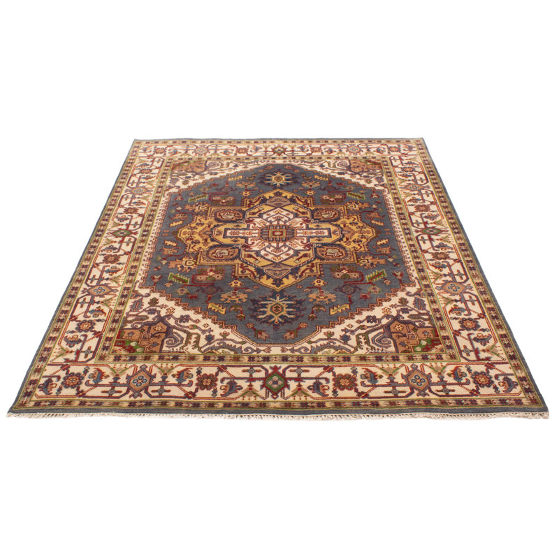 Tapis bleu ardoise Serapi Heritage 8 pi 1 po x 10 pi 3 po