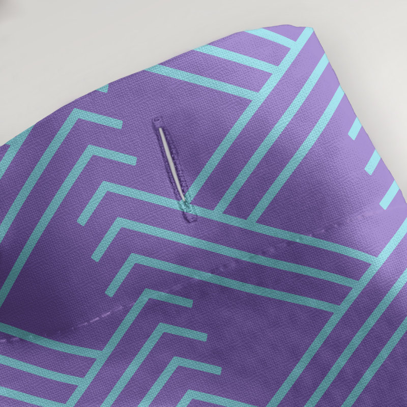 Rideau de douche simple Classic Zig Zag, Mauve / bleu sarcelle