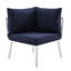 Ensemble modulaire d'extérieur en aluminium 4 pièces avec fauteuil et table Riverside-1554976148
