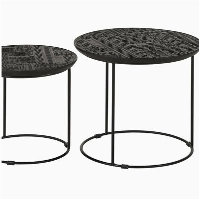 Matte Black 2-Piece Nesting Table