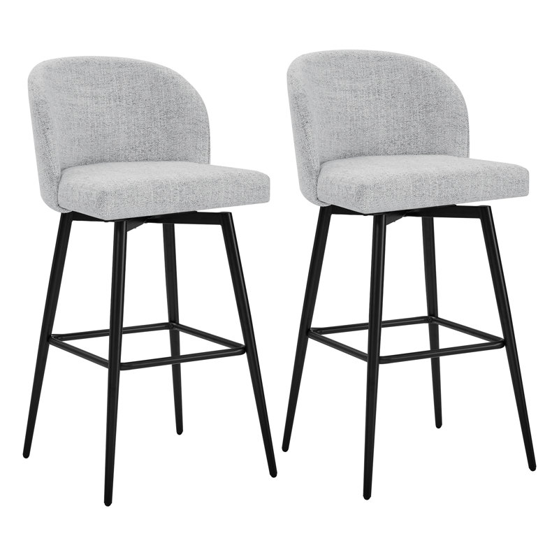 Tabouret de bar et de bar Benedit, Blanc (multicolore), Tabouret de bar (siège d'une hauteur de 30 po), 2