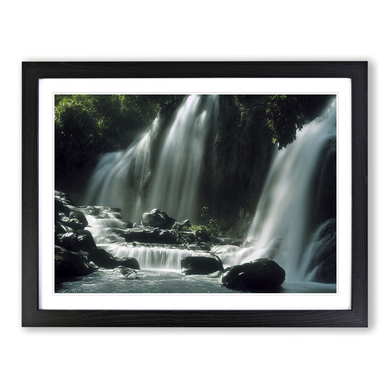 Striking Waterfall - Single Picture Frame Print, Black, 34cm H x 46cm W x 2cm D