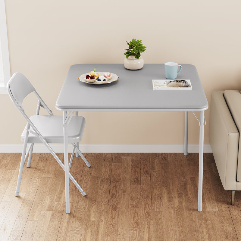 Table pliante portative pour jeux de cartes - dessus rembourré en polyuréthane 34 po, structure en acier robuste - rangement facile, aucun assemblage requis - table de jeu pour poker, fêtes, casse-têtes, intérieur / extérieur - gris
