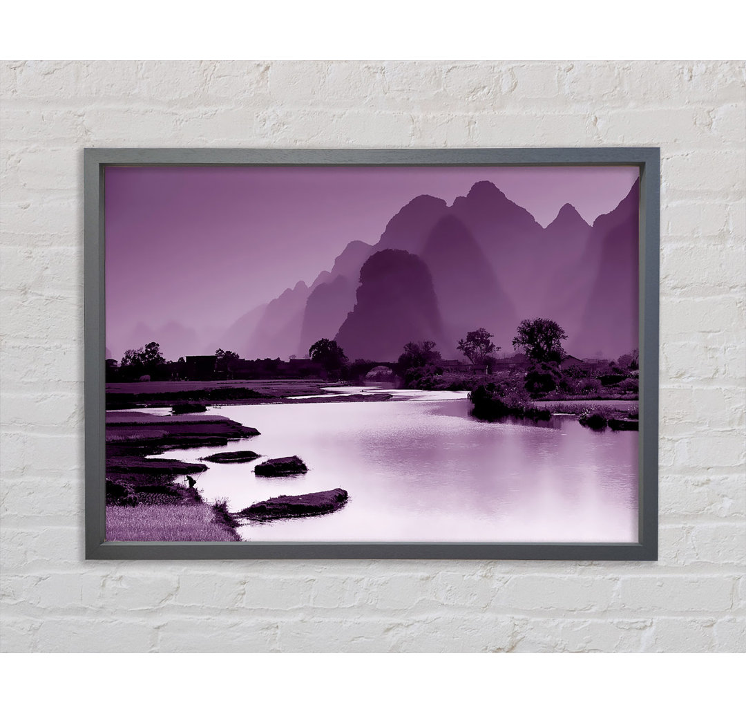 Mauve Mountain Lake - Einzelner Bilderrahmen Kunstdrucke auf Leinwand