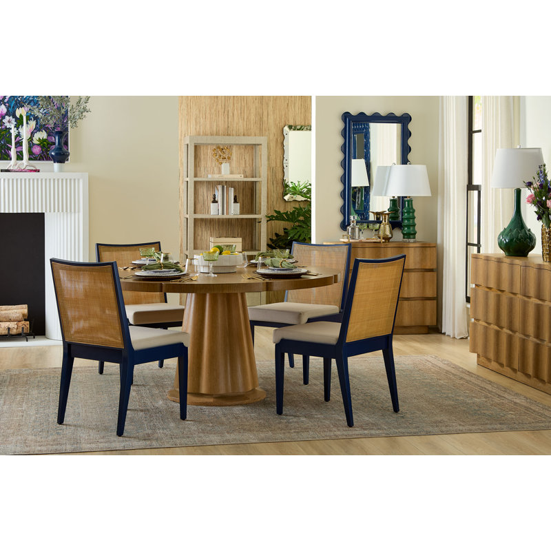 Ernest Upholstered Dining Chair, Navy Blue