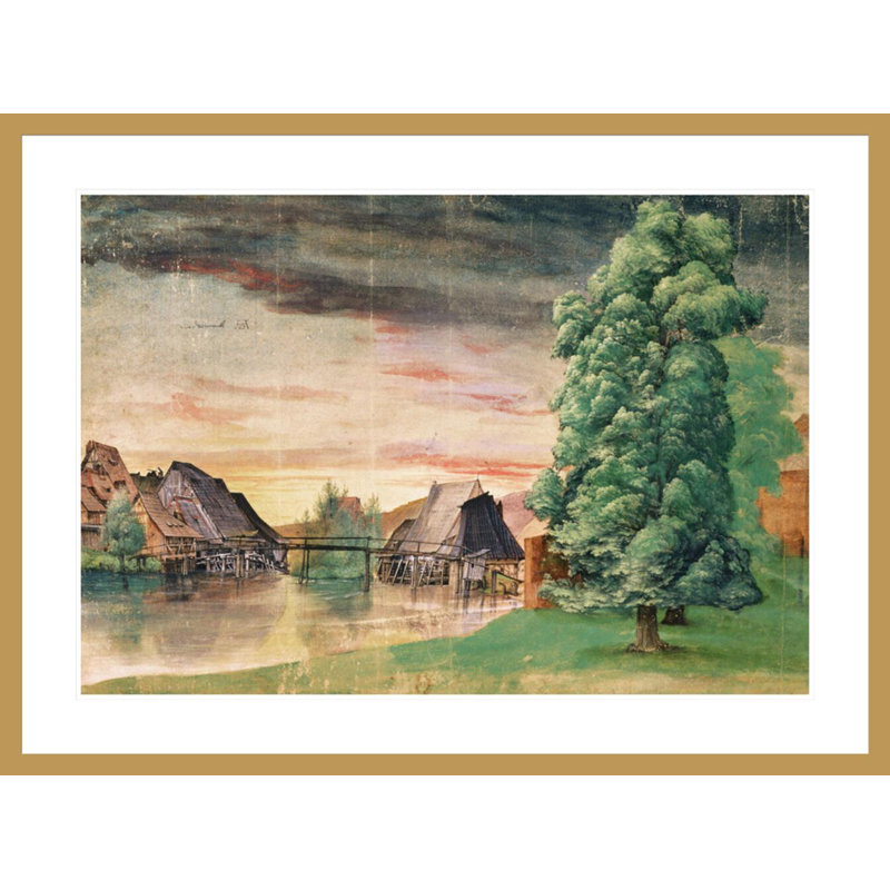 «The Watermill» par Albrecht Dürer, impression giclée sur cadre, H 30,84 po x l 41,5 po