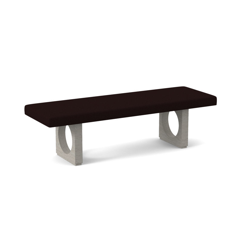 Void Upholstered Bench, Bisque, Filigree Ivory