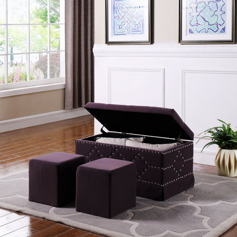 Banc de rangement en simili cuir Jerlin, gris