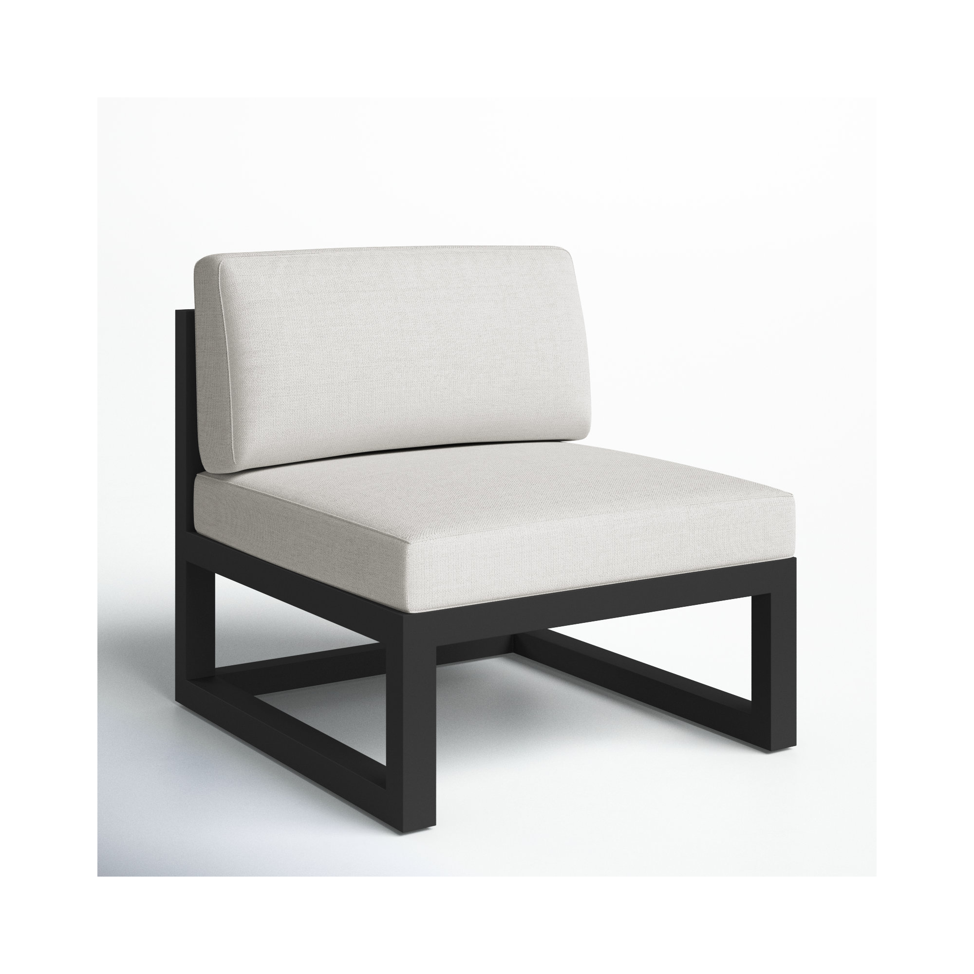 Smith Outdoor Lounge Chair with Sunbrella® Cushions, Cast Silver, Black
