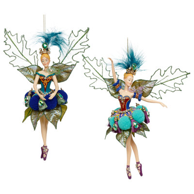 Ballerina Ornament, Set Of 2 - 9 Inches