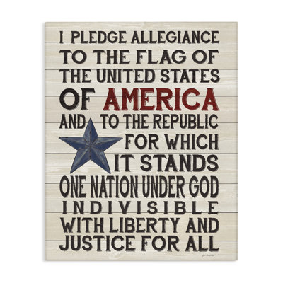 Pledge of Allegiance - Graphic Art Print on Canvas