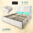 Velvet Upholstered Queen Bed Frame With Adjustable Headboard And Led Light, Platform Bed Frame With 2 Storage Drawers And Charging Station-1342279883-1346104157