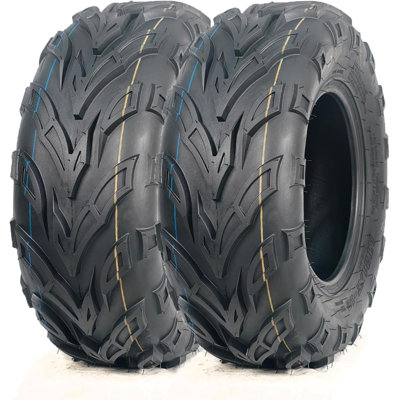 Set Of 2 19x7-8 4PR Tubeless All Terrain ATV Tires, Max 330 Lbs Heavy Duty Deep - Rubber Tyres Fit 8 Inch Rims for Farm Trail Off Road Riding