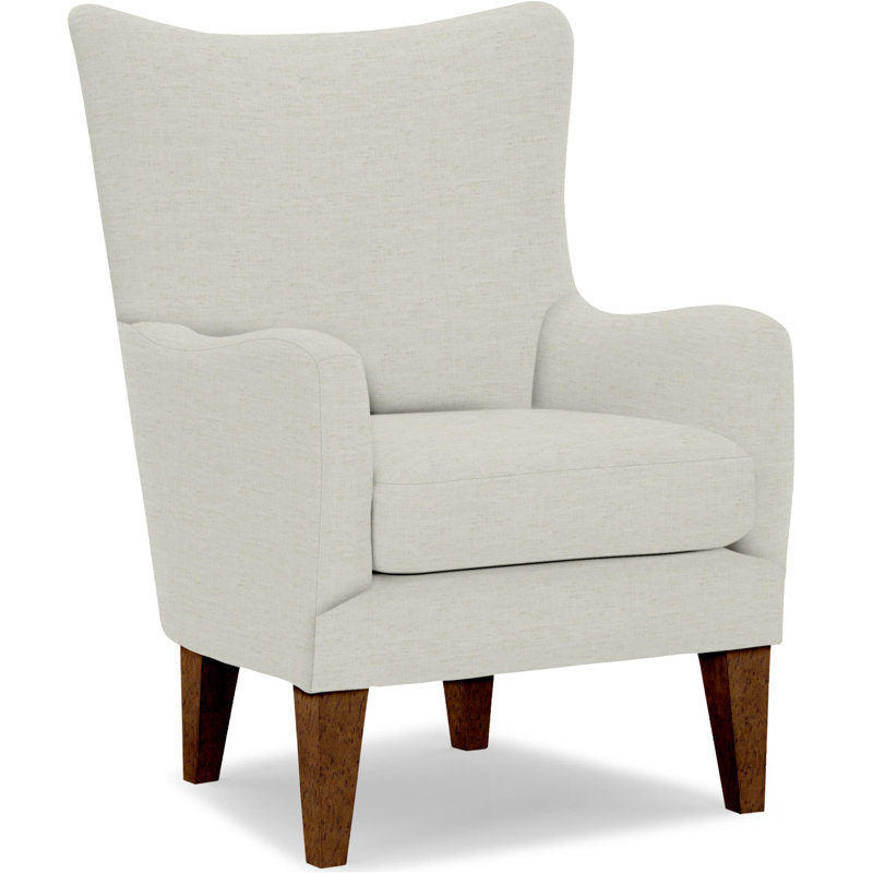 Fauteuil club Estado, Crypton® blanc neige, Noyer foncé