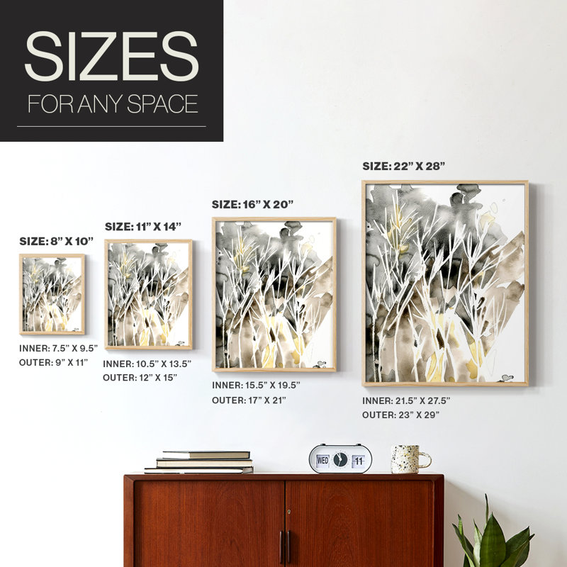 «Wispy Weeds II», reproduction encadrée - bois massif, Naturel, H 21 po x l 17 po