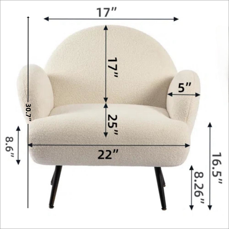 Fauteuil Bendetta, Sherpa blanc