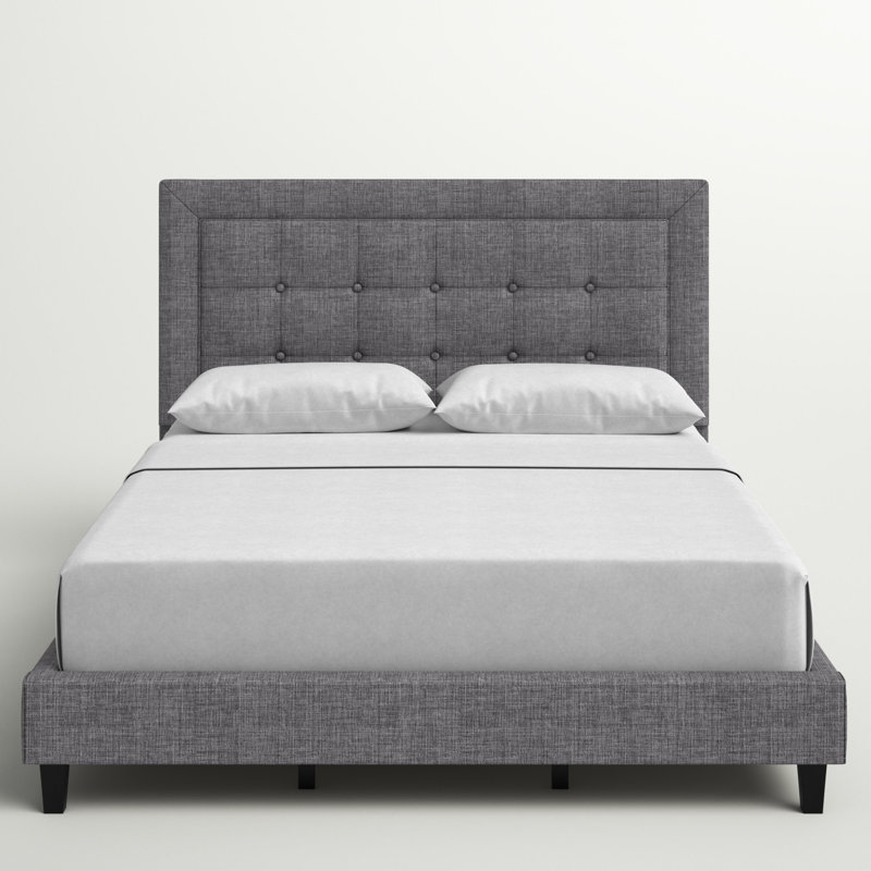 Lit tapissier standard Calmers, Simple, Ardoise