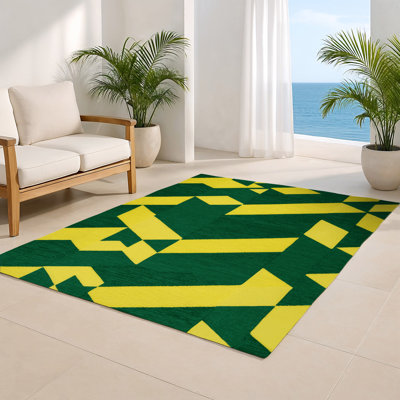 Tapis d'intérieur et d'extérieur à carreaux brun