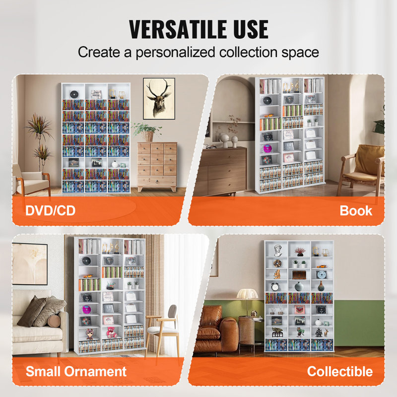 5'' H Media Shelves, White