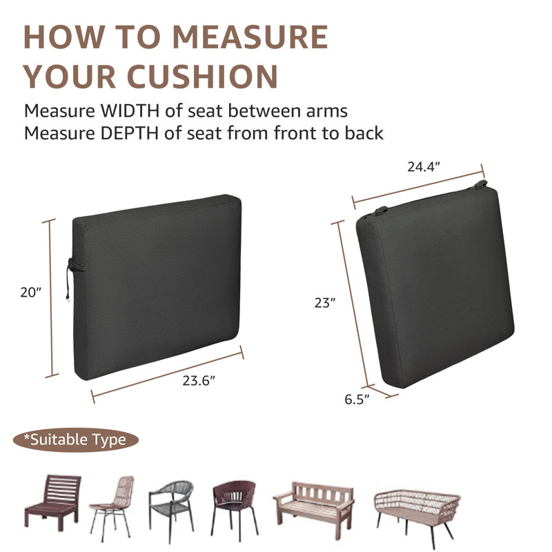 Outdoor 6.5'' Seat / Back Cushion, Dark Gray