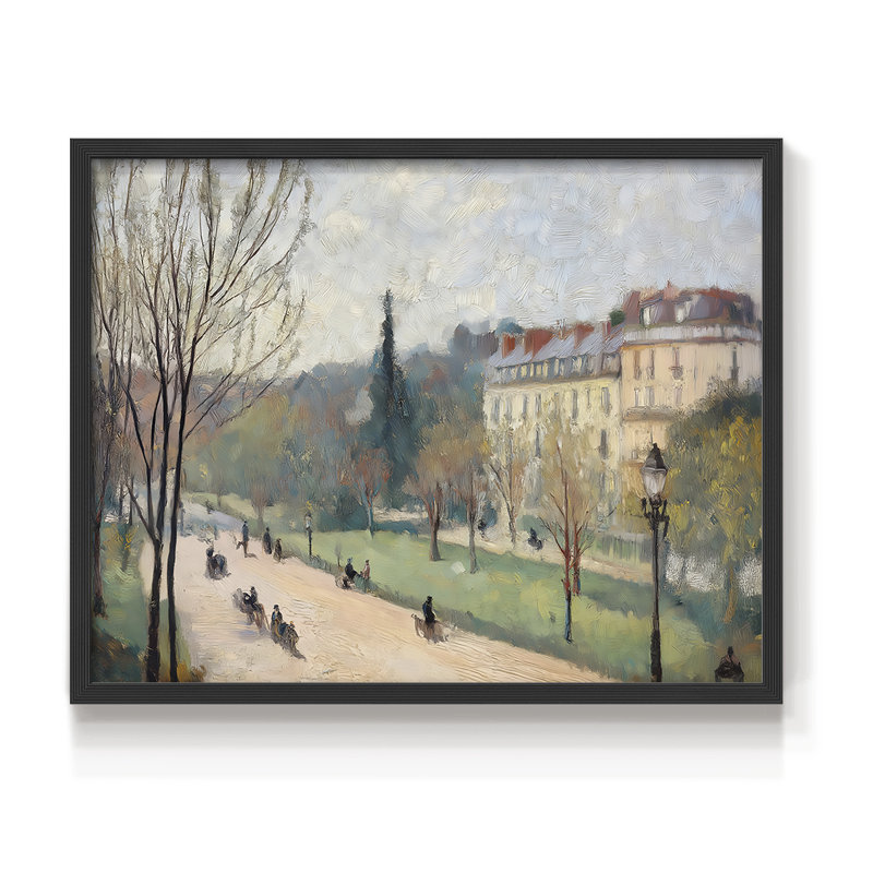 Paysage, série XXIV, reproduction encadrée, Noir, H 22 po x l 28 po