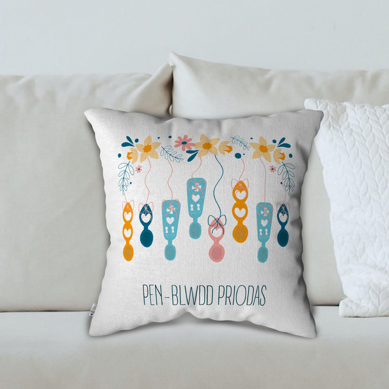 Floral White Square Cushion Cover