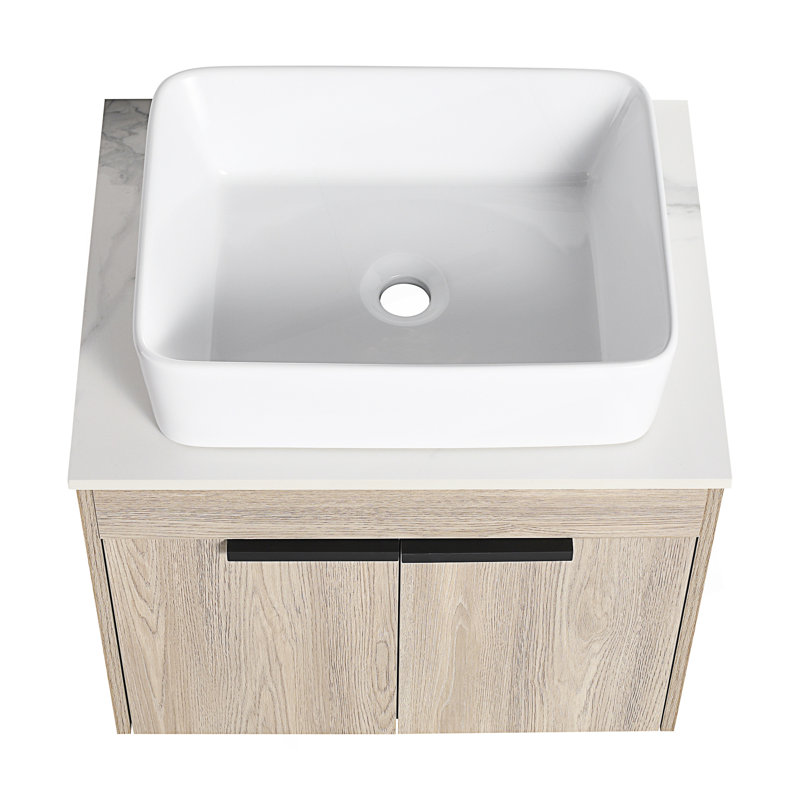 Modern Design Float Bathroom Vanity With Ceramic Basin Set