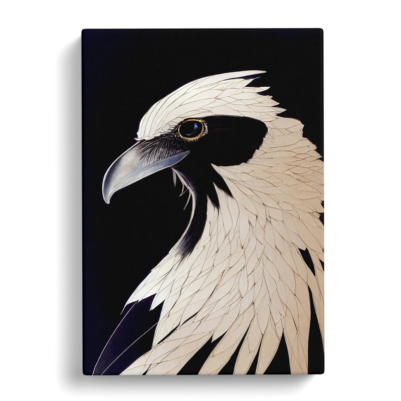 Crow Bird Portrait - Wrapped Canvas, 60cm H x 40cm W x 3cm D
