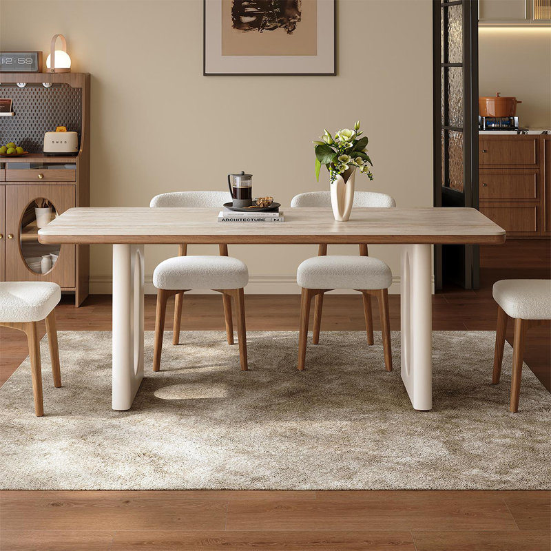 Table de salle à manger Beige, H 29,53 po x L 62,99 po x l 31,50 po