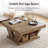 39.4" Square Coffee Table, 2-Tier Center Table for Living Room