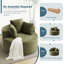2 pièces - Fauteuil d'appoint rond de 43 po, fauteuil rembourré en velours côtelé à dossier profond sans siège-131268267