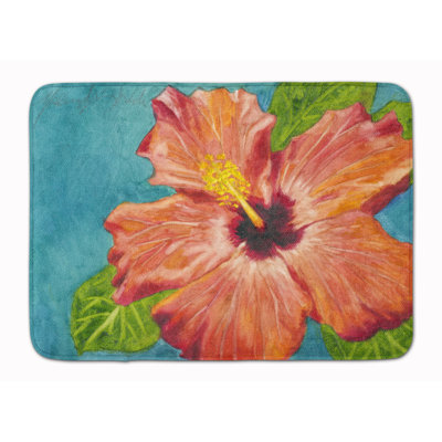 Tapis pour salle de bain en mousse à mémoire de forme hibiscus par maprêta