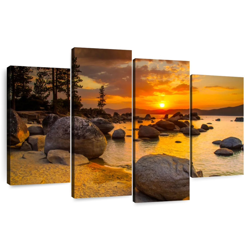 Crépuscule Alvord Lake Tahoe, H 22 po x l 36 po