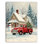 Art mural rétro sur toile tendue camion rouge par Winter House