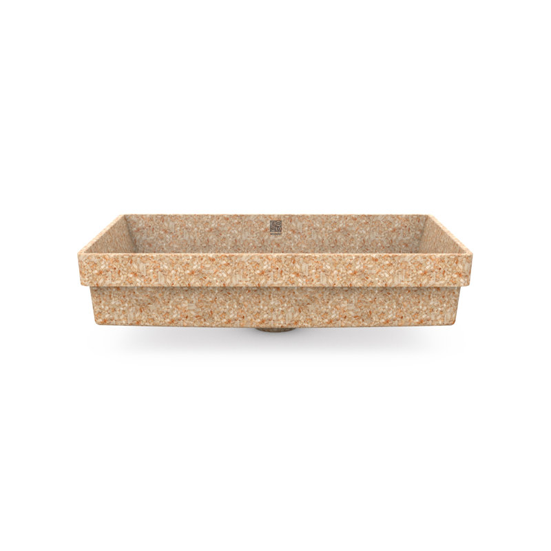 Woodio Cube60 15.75'' Wood Rectangular Bathroom Sink, Natural