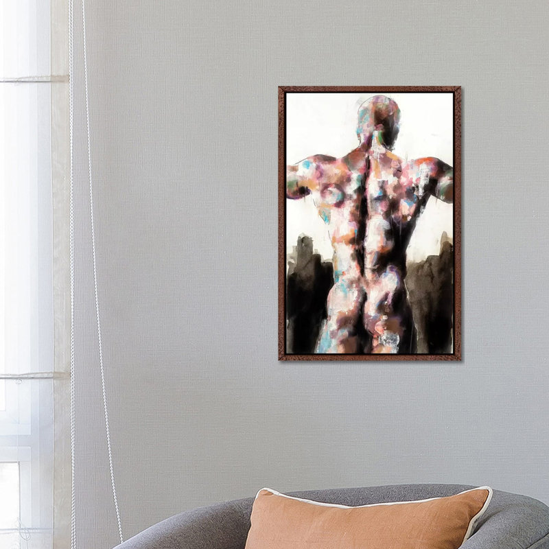 Back Study 10-16-19 by Thomas Donaldson - Print on Canvas, Classic Brown Wood Floater Framed